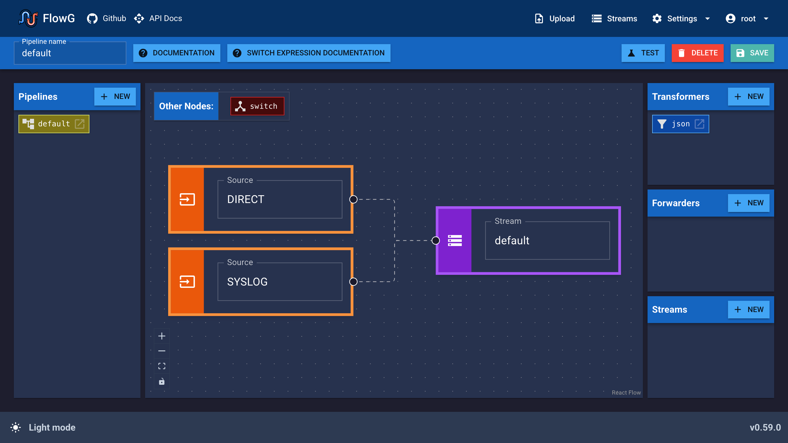 Pipeline editor
